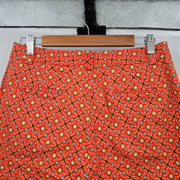 Fairway & Greene Womens Orange Geometric Print Bermuda Shorts Size 10 - Picture 4 of 11